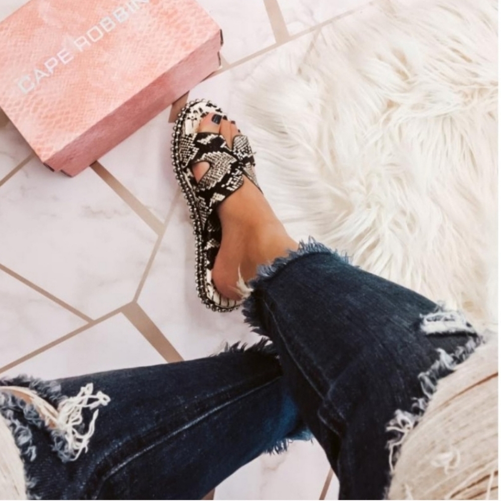 Cape Robbin Snake Print Sandals Shoes